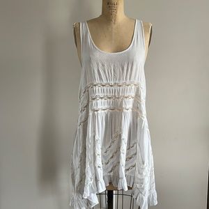 Free People White Trapeze Slip Tunic Dress S